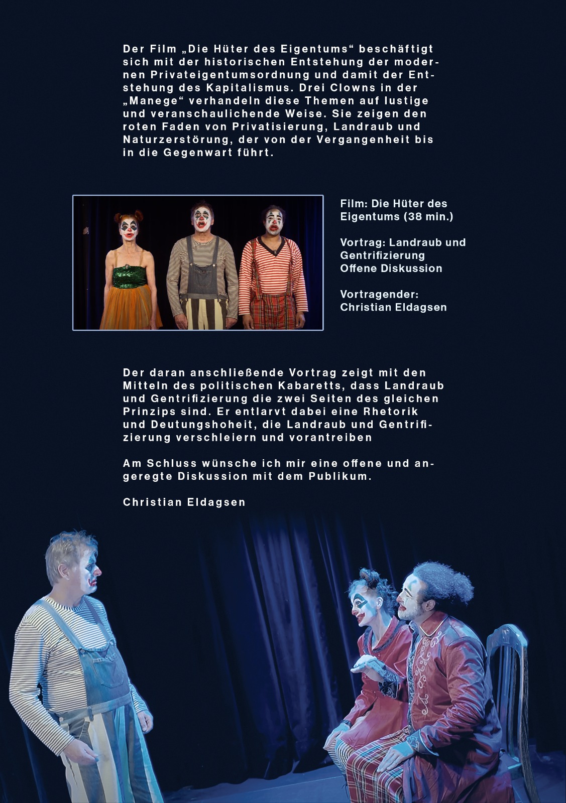 Drei Schauspieler auf der Bühne